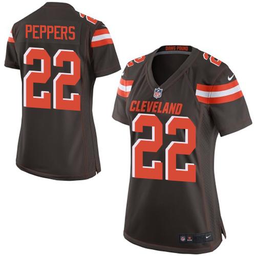 Nike Browns #22 Jabrill Peppers Brown Team Color Women's Stitched NFL New Elite Jersey